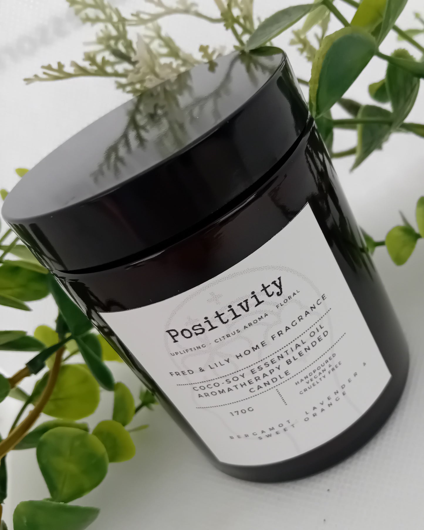 Aromatherapy Candle Essential Oil Infused Positivity Blend.