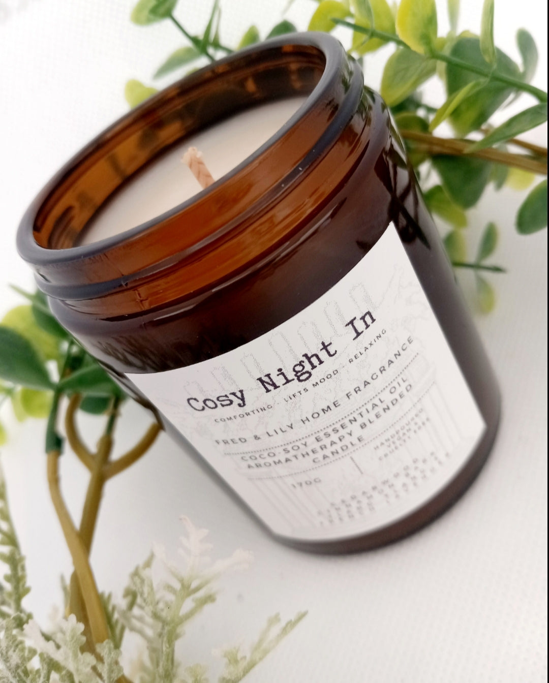 Aromatherapy Mood Enhancing Essential Oil Blend Infused Candle - Cosy Night In