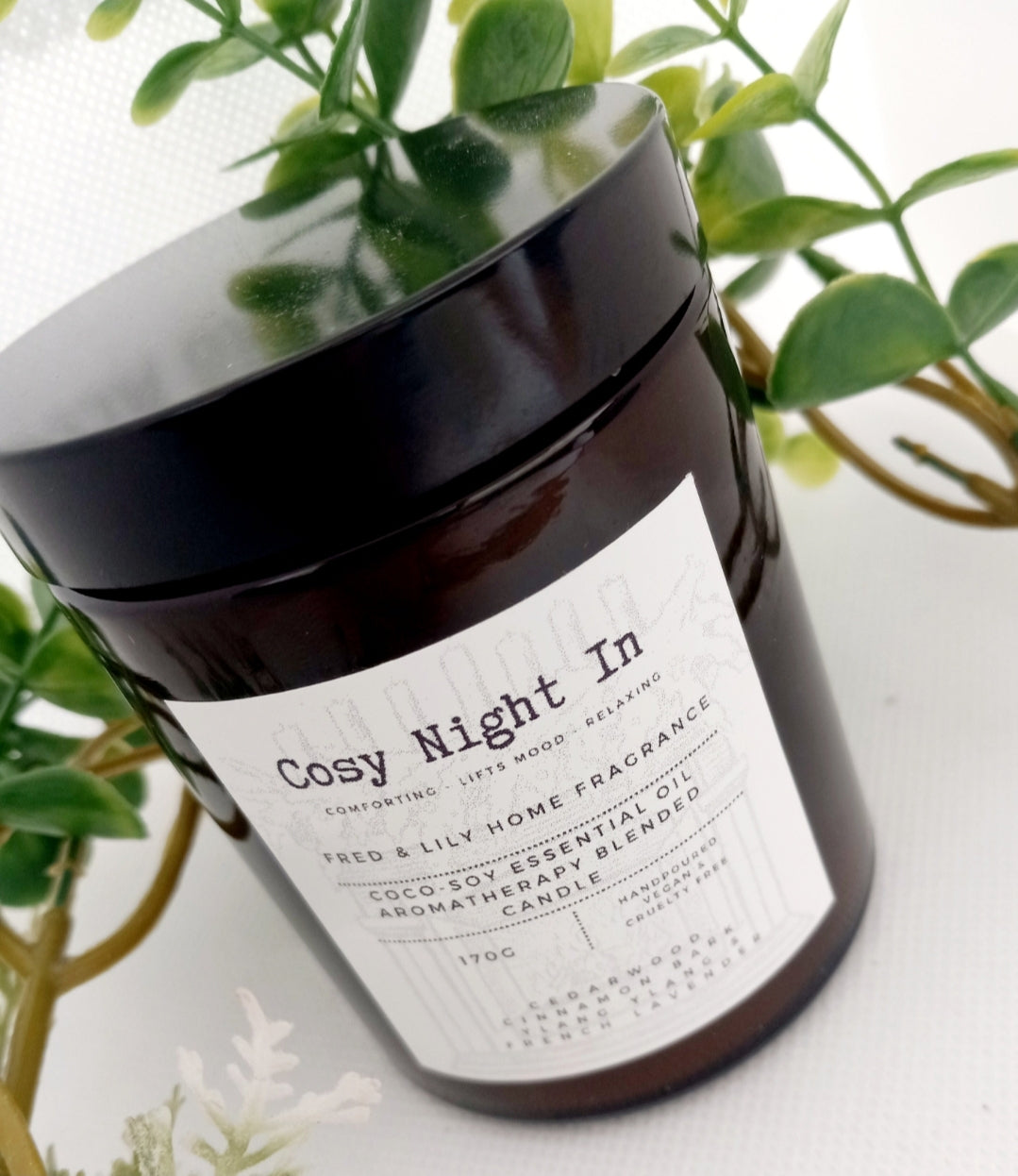 Aromatherapy Mood Enhancing Essential Oil Blend Infused Candle - Cosy Night In